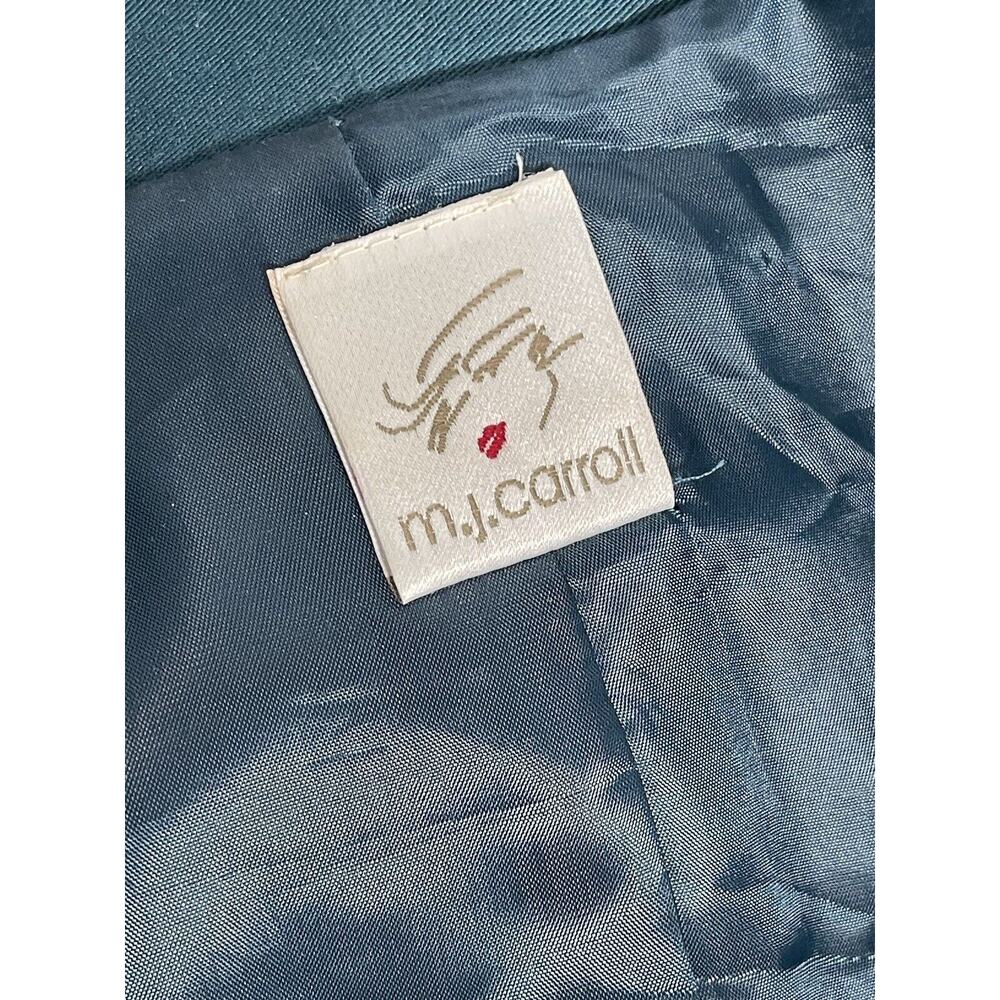 M. J. Carroll women's jacket blazer blue/teal polyester blend - Picture 3 of 4